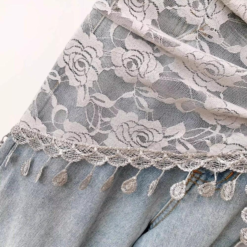 Durchsichtiger Netz-Hüftschal mit Blumenmuster, Taillengürtel-Schal, Vielseitiges Boho-Bandana für Damen