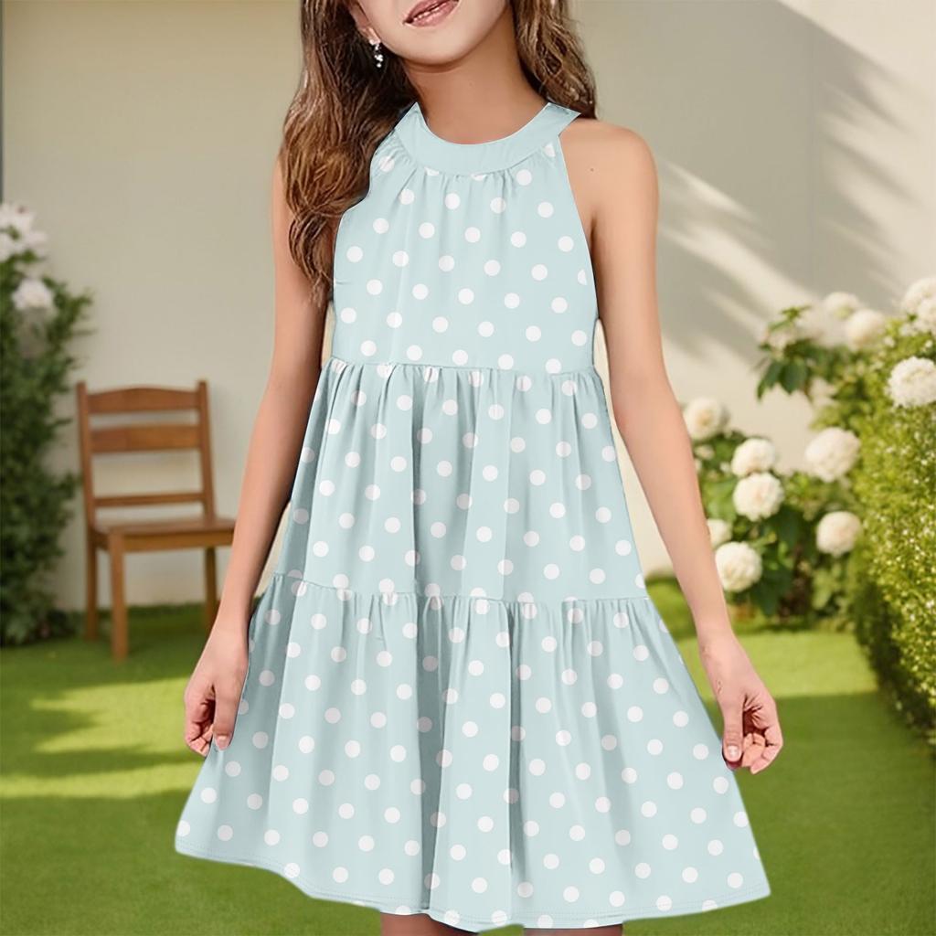 Children's Summer Casual Fashion Round Neck Sleeveless  Dress