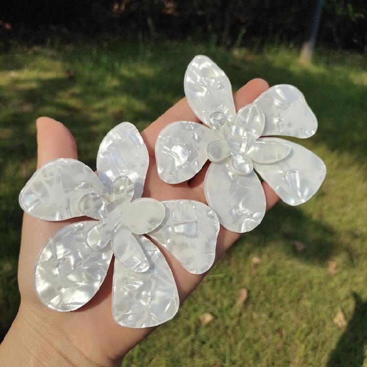 Acrylic Big Flower Earrings Floral Stud Earrings Statement Beach Jewelry