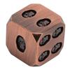 7pcs Metal Dice Set Exquisite Square Inlaid Skull Pattern Dice Board Game Props for Holiday Party Antique Red Bronze