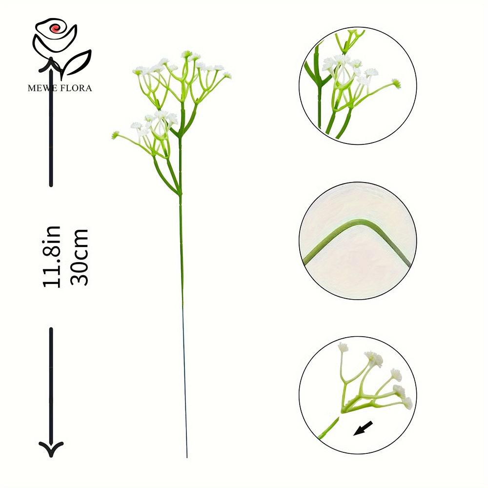 30 יחידות פרחי בייביס ברת' לבנים מלאכותיים מגע אמיתי גבסופילה מזויפת לזר לחתונה סידור פרחים מסיבה קישוט לבית