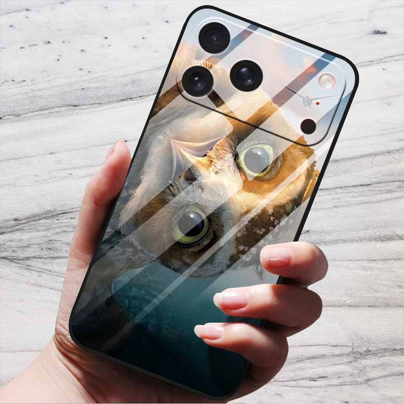 Cute Case For iPhone 17 Pro Plus Capa 17 Pro Max Bumper Luxury Tempered Glass Hard Back Cover iPhone17 Air Funda Animal Patterns