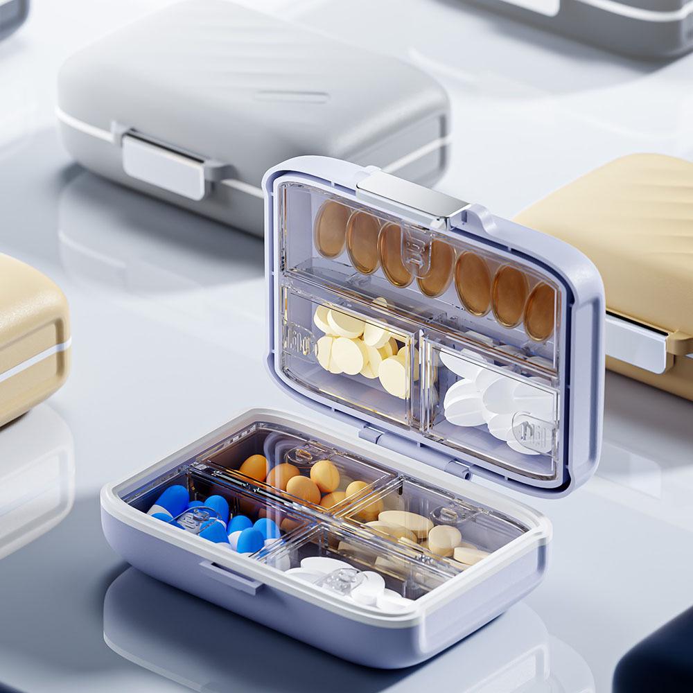 Compact Light-Proof Pill Organizer for Daily & Weekly Meds
