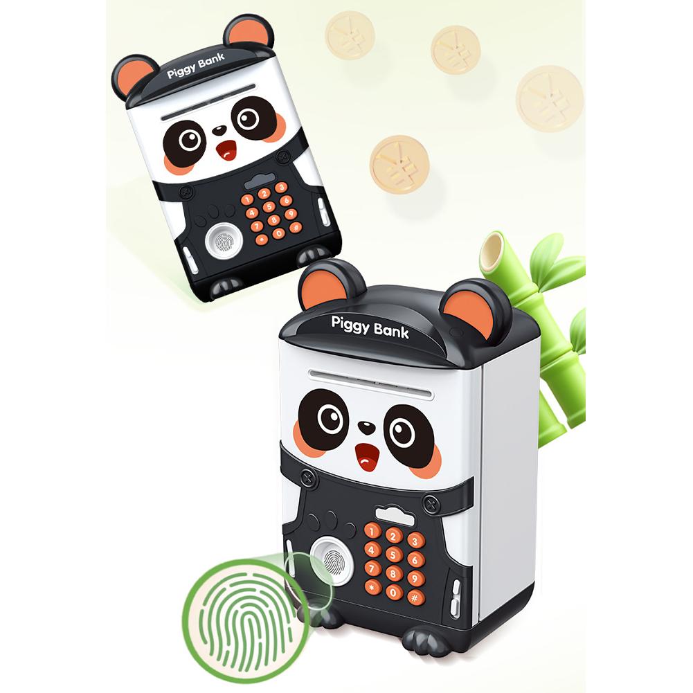 Electronic Piggy Bank With Fingerprint Recognition Password Cartoon Panda Money Bank Auto Scroll Money Saving Box Gifts For Kids