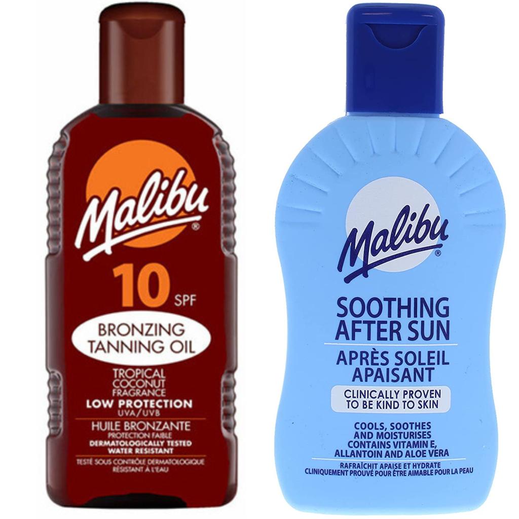 Malibu Tanning oil SPF10 200ml + balm after tanning 200ml