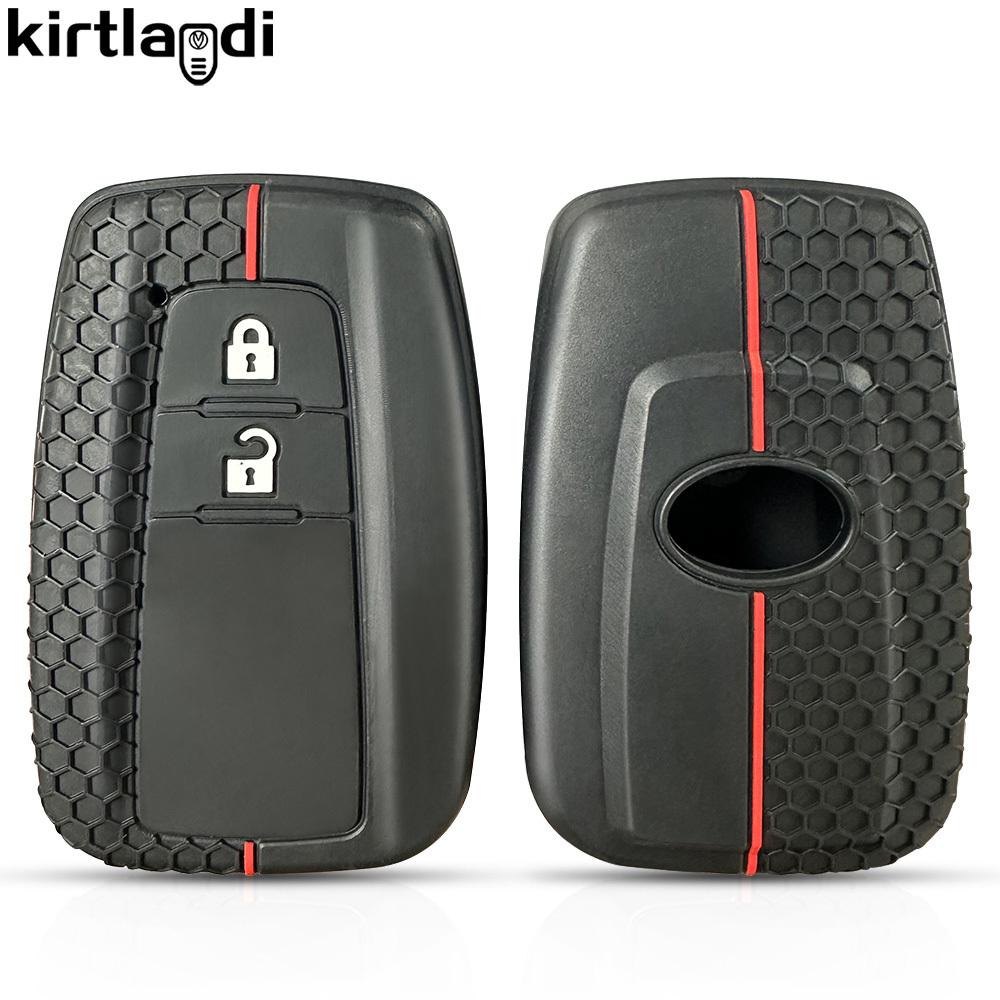

2 3-кнопочный силиконовый чехол для ключа-пульта для Toyota CHR Corolla Yaris Rav4 Camry Furniture Prado 150 Highlander Prius Keychcain
