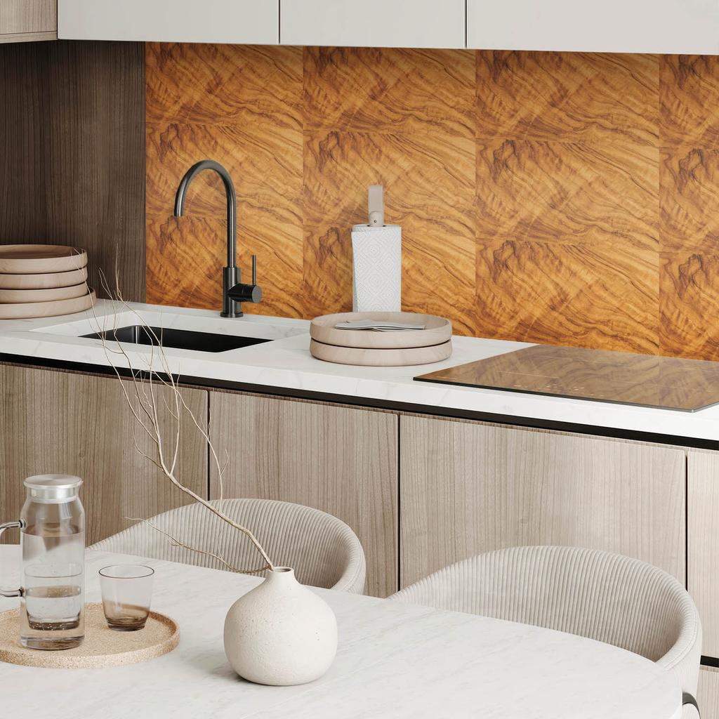 Set of Vinyl Tiles with a Motif for the Kitchen and Living Room, Natural Wood Pattern, 10x40x20 Cm