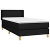 3130075 vidaXL Divan-lit Tapissier Avec Matelas Noir 90x190 Cm Tissu
