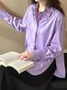 Juzhi High-End Women's Long-Sleeved Loose Solid Color Shirt - Korean Niche Design