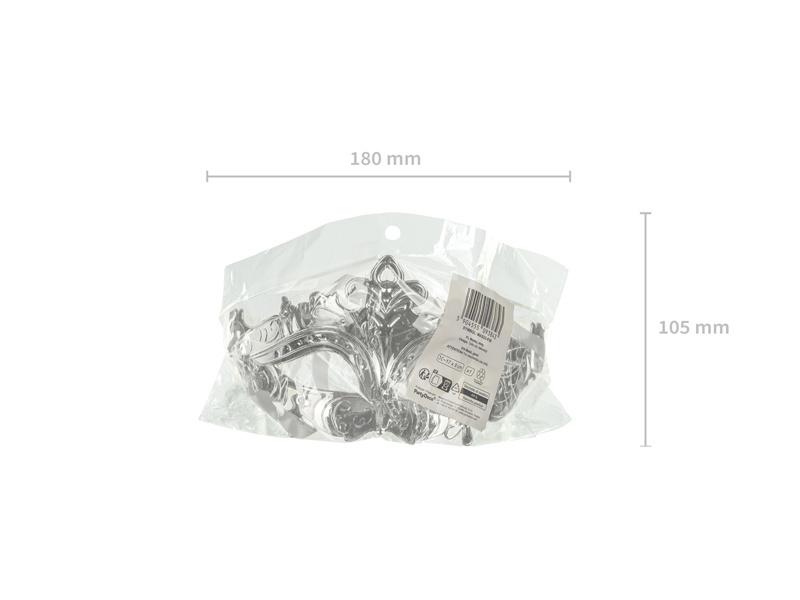 Silver Carnival Mask 17X9Cm