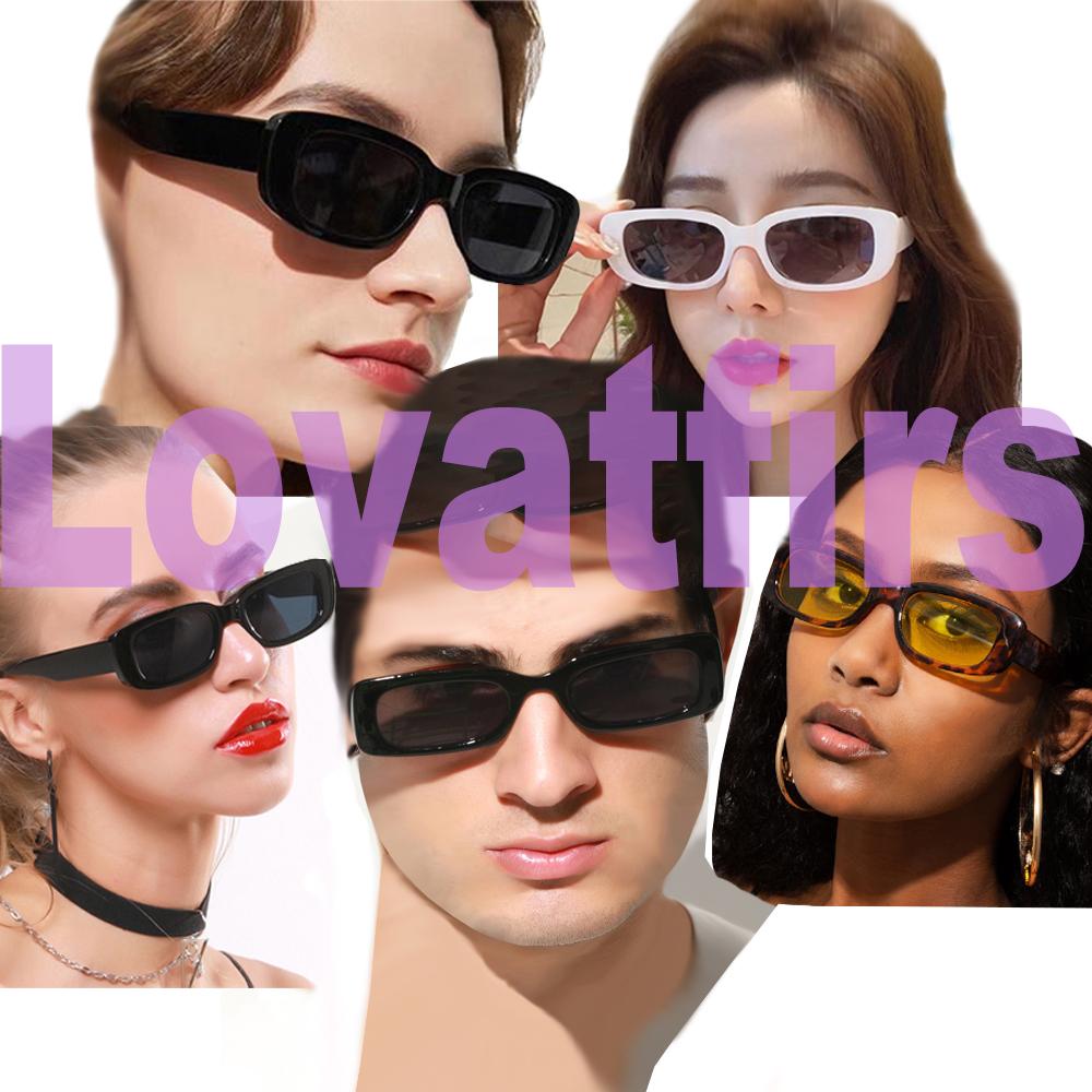 Lovatfirs 9 Pack Square Sunglasses For Party Trip Women Men Different 13 Color UV Protection