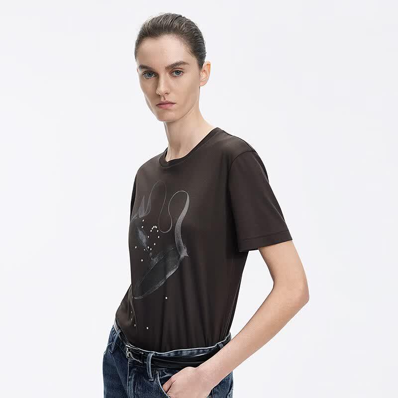 JNBY 2026 Autumn Round Neck Short Sleeve T-Shirt