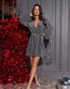Sparkly Wrap Dress with Neckline ISSA PLUS