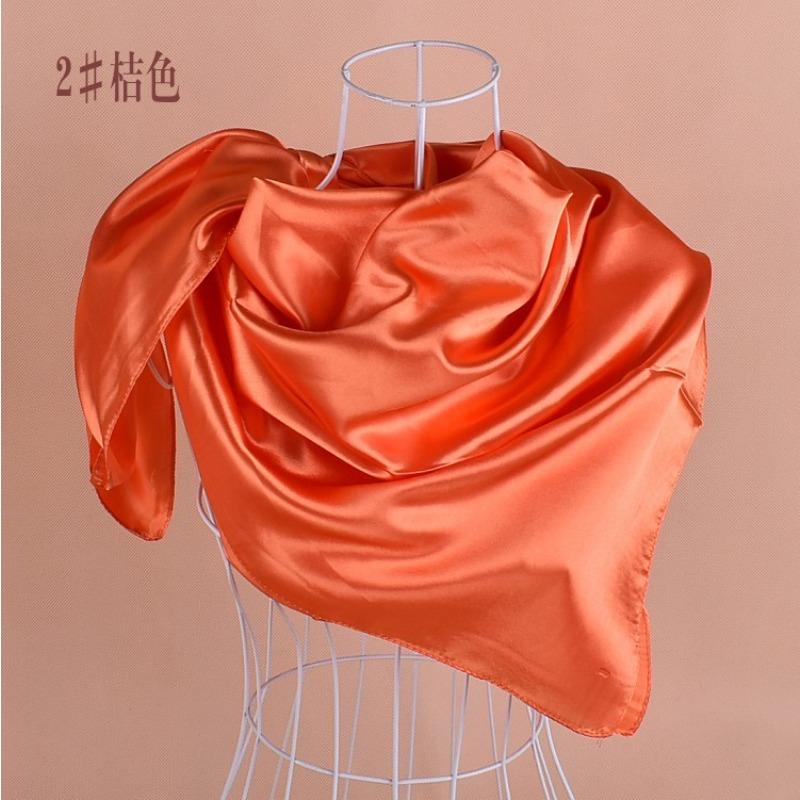 Selected solid color imitation silk generous silk scarf, women's silk scarf 90 * 90 color diced versatile scarf