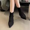 Fashion Leopard Women Ankle Boots Suede Fashion Pointed Toe Shoes Sexy Designer Heeled Boots 2025 Winter Cozy Luxury Mujer Chelsea Botas