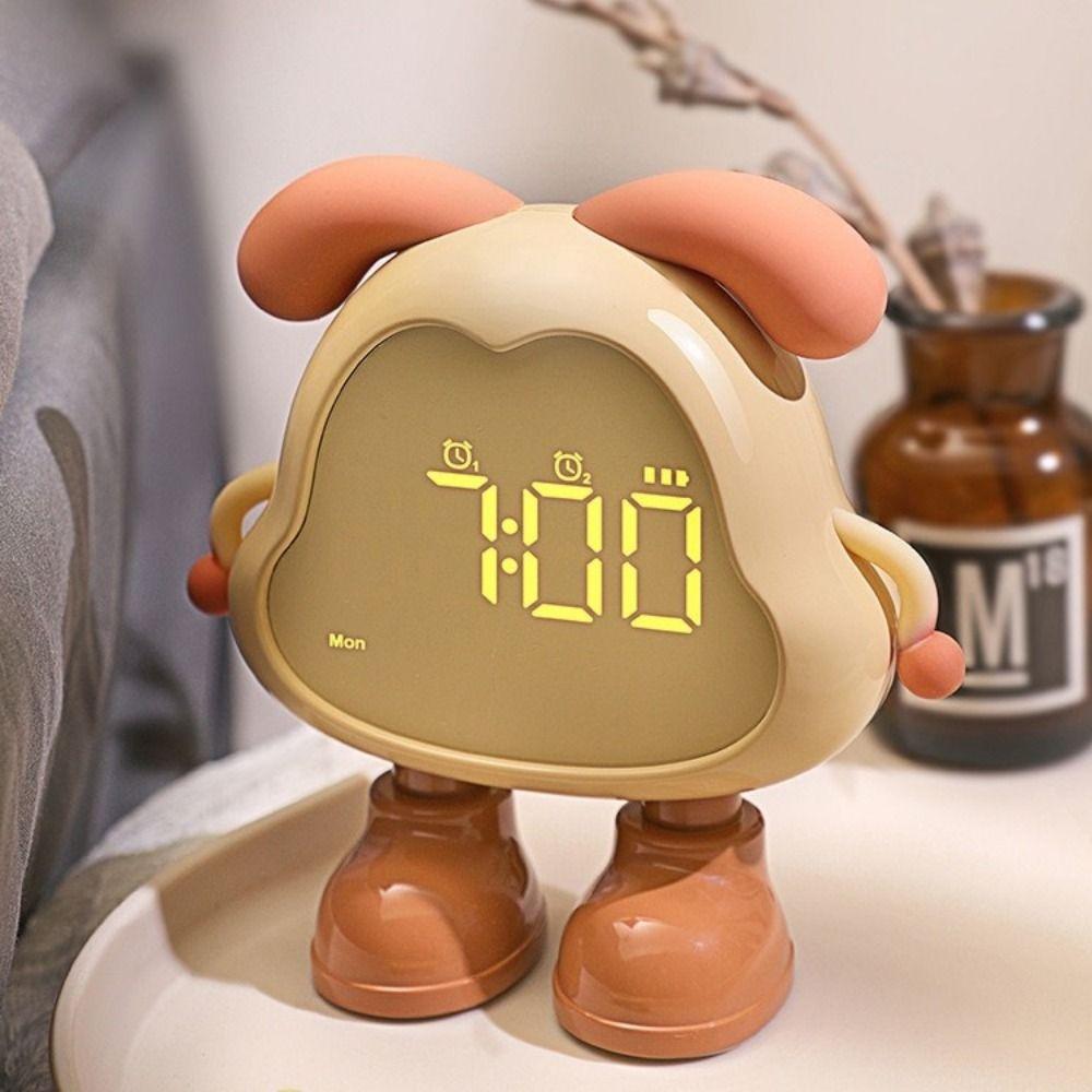 Despertador de Filhote de Grande Volume com Luz Despertador de Cabeceira Fofo Luz Noturna Infantil Para Estudantes