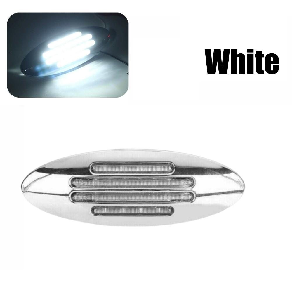 Truck Trailer Side Marker Light 24LED Oval Chrome Base 12V Reverse Singnal Lamp RV Motorhome Van LED Clearance For Truck Bulbs 7
