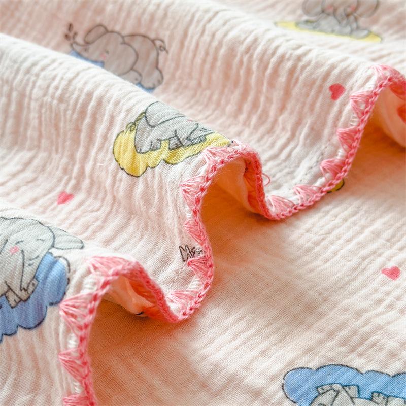100% Cotton Blanket Anti-Mite Blanket designed for Bed Cartoon Style Sofa Blanket designed for Kids Double-layer Gauze Blanket Single/Queen/King
