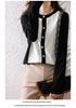 Women's Color Block Cashmere Knit Cardigan - Autumn/Winter Round Neck Lace Sweater Coat