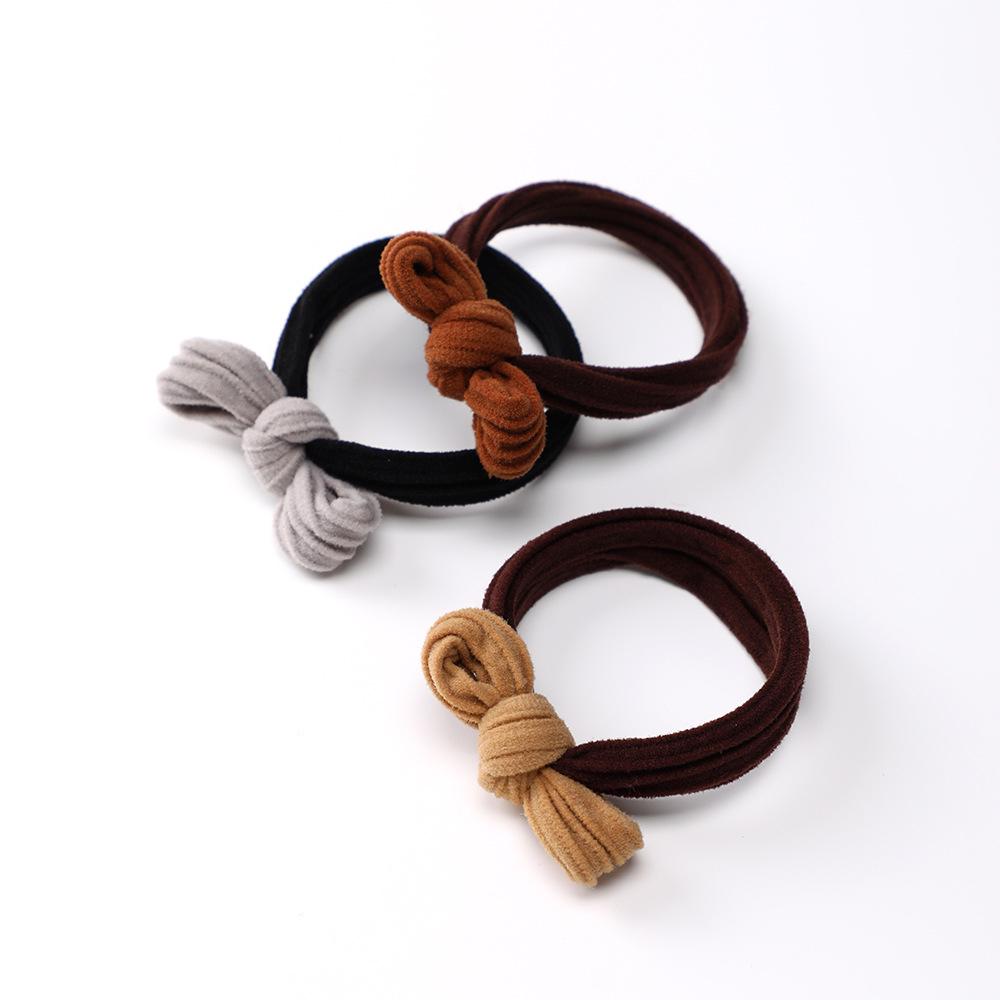 Nago Korean-Style Girls Bow Hair Tie - Simple, Durable, High-Elastic Double Ponytail Holder