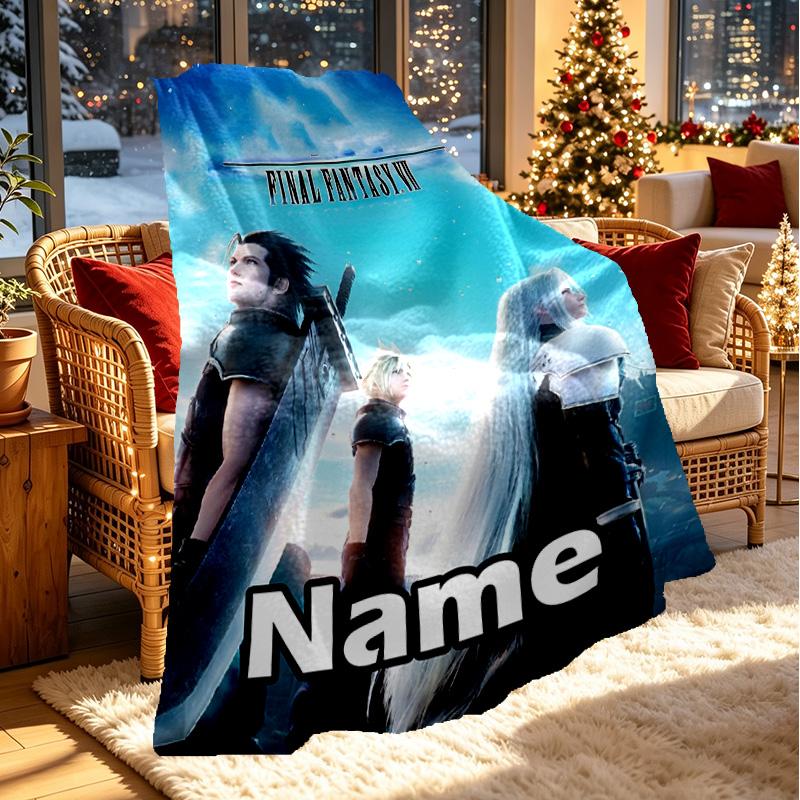 Custom Name Personalized Final Fantasy Print Blanket, Home Decor, Bedroom, Sofa, Camping, Couch, Gifts for Birthday ChristmasEnthusiasts