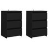 VidaXL Tables de chevet 2 pcs Noir 40x35x62,5 cm Aggloméré