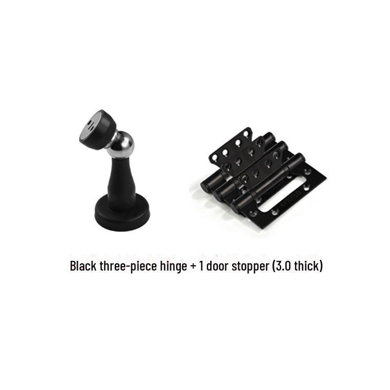 Black Magnetic Door Lock with Silent Handle for Bedroom