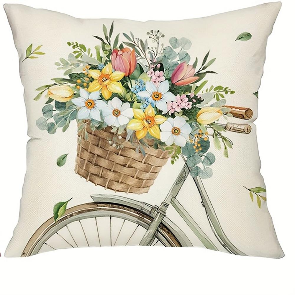 

1/4pcs Floral-Printed Throw Pillows with Inspiring Words Sofa cushion cover home bedroom room decoration 45x45cm-1pcs