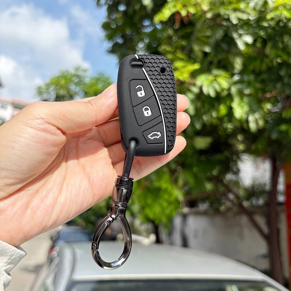 Schlüsselanhänger Schutzhülle Passend für Fiat Panda Dot Grande Punto Linea Stilo Streetka Fahrzeuge Bravo Silikon Auto Smart Key Fob Hülle Halterung