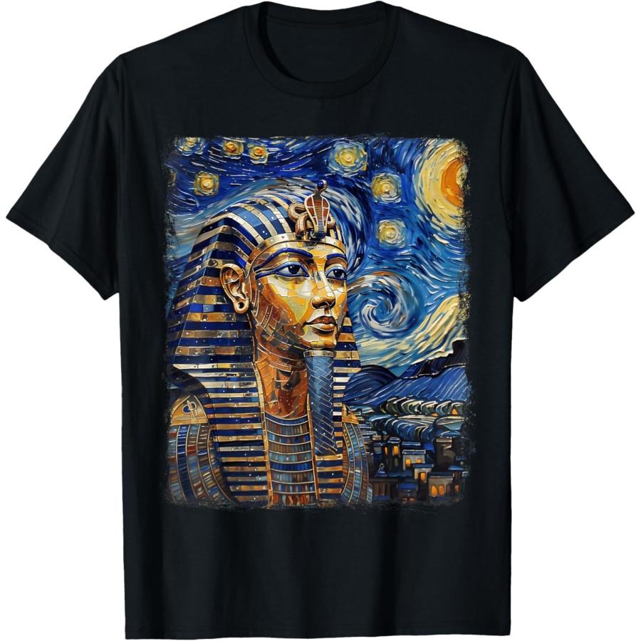 Pharaoh King Tut Egypt Starry Night Painting T-Shirt XXXXXL чёрный