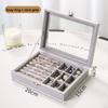 Simple Storage Window Transparent Jewelry Box Flannel Jewelry Storage Box Ring Stud Earrings Bracelet Necklace Jewelry
