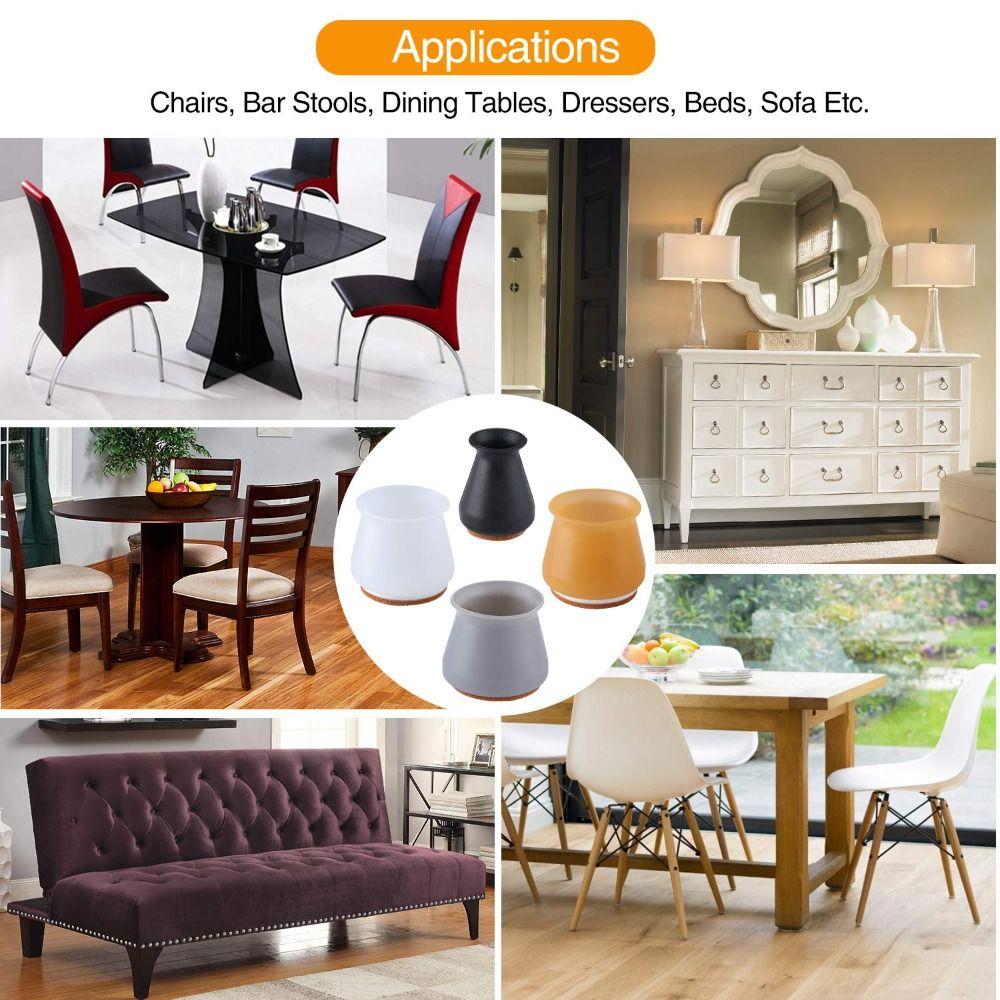 16Pcs Silicone Chair Leg Floor Protectors Rubber Furniture Cups Furniture Leg Caps  Chairs, Sofa