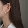 Vintage 18K Gold Plated C Shape Women's Earrings Sleek PVD Stainless Stee Metal Minimalist Ear Hoops Autumn Winter Jewelry Gifts