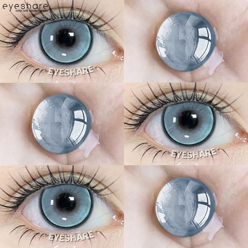 Eyeshare 2pcs Prague Purple Contact Lenses for Colored Eye Makeup Yearly Use 14.2mm Softlens Cosmetics