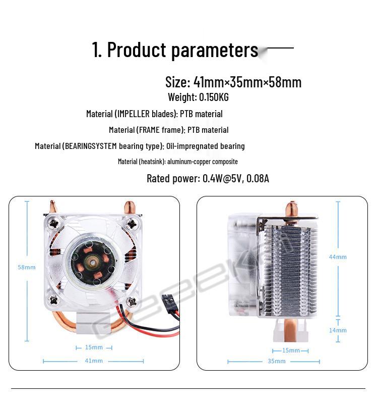 Raspberry Pi 4B/3B/3B+ ICE Tower Heatsink with Luminous Fan