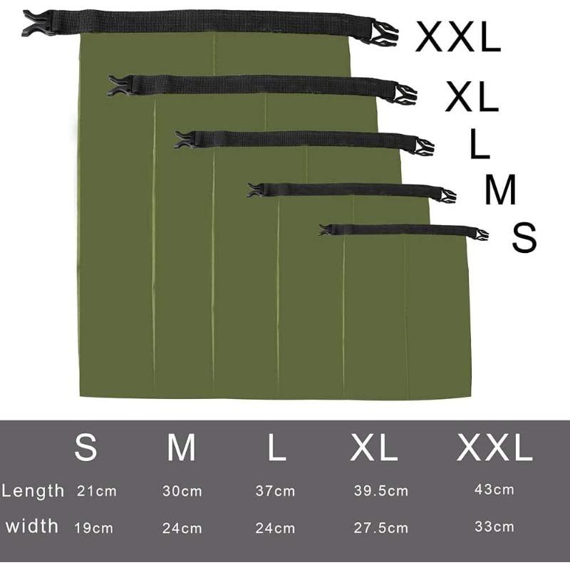5Pcs Waterproof Dry Bags, 1.5L /2.5L /3.5L /4.5L /6L Lightweight Dry Sacks Portable Dry Bag for Outdoor Hiking Fishing Camping Use (Green)