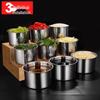 304 Stainless Steel Condiment Jars with Lids, 3-Pack