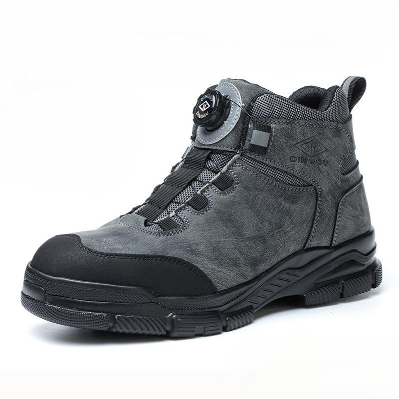 High Top Steel Toe Work Safety Shoes Waterproof Protective Shoes Hiking Work Boots Anti-smash Anti Puncture Indestructible Boots