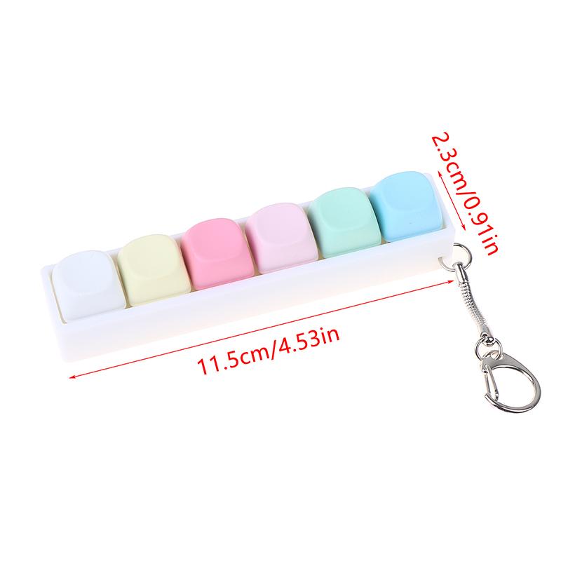 Mechanical Keyboard Switch Keychain 6 Key Toy For Stress Relief, Diy Pressing Sensory Gift For Adults