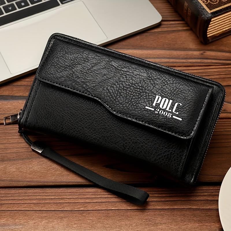 Мужской кошелек в деловом стиле — для хранения нескольких карт и телефона — фото 3