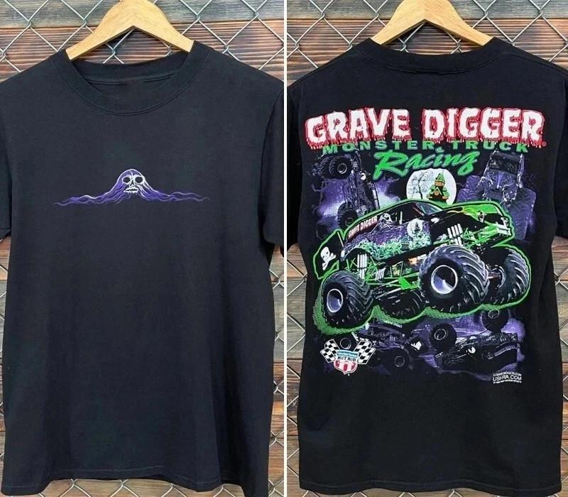 90s Grave Digger Monster Truck Basic black 2 sided Retro T shirt Unisex T-Shirt L