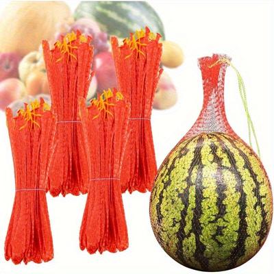 100 ks/200 ks Síťka na melouny - Odolná síťka na melouny pro zahradu, Opakovaně použitelná síťovaná taška na cantaloupe, Ideální stojanový podpěra.