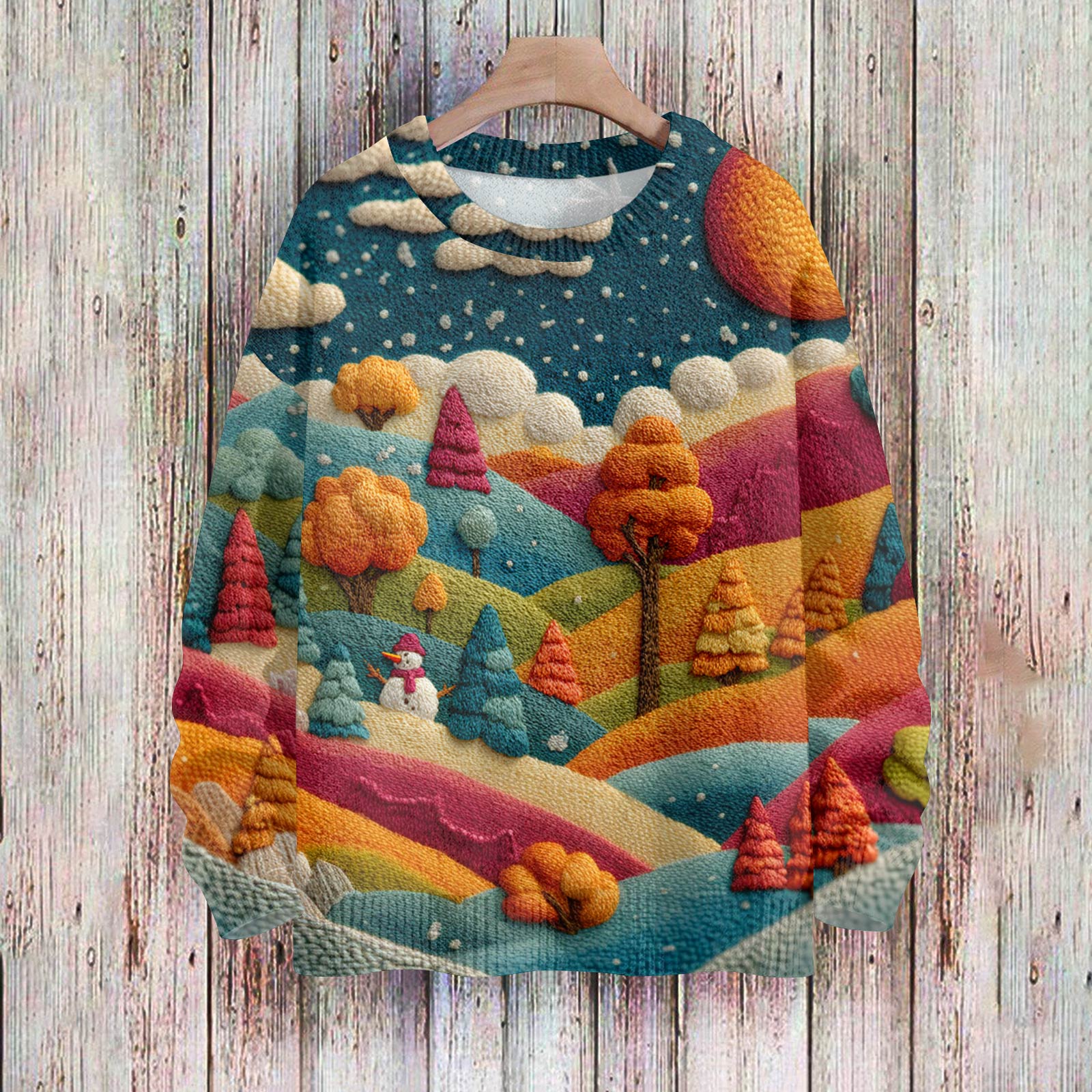 

Рождественские толстовки для женщин Вязаный свитер Милая рубашка Осенний свитер с круглым вырезом Топы XL жёлтый