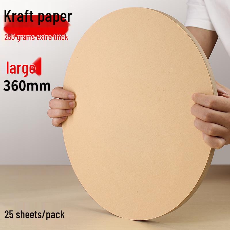 Round Cardstock Pack: White, Kraft, and Black for Kids' Art and Crafts.