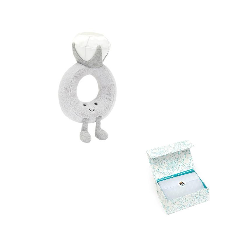 JELLYCAT Fun Items Series Playable Diamond Ring Doll Plush Doll 20cm Tall