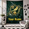 Arazzo da Appendere alla Parete con Nome e Testo Personalizzati, Arazzo Decorativo del Norwich City per la Camera da Letto
