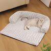 Dog Couch Bed Pet Calming Couch Plush Thermal Cat Bed with Anti-Slip Bottom Washable Removable Couch Protector Pet Bed for Sofa Bed Floor