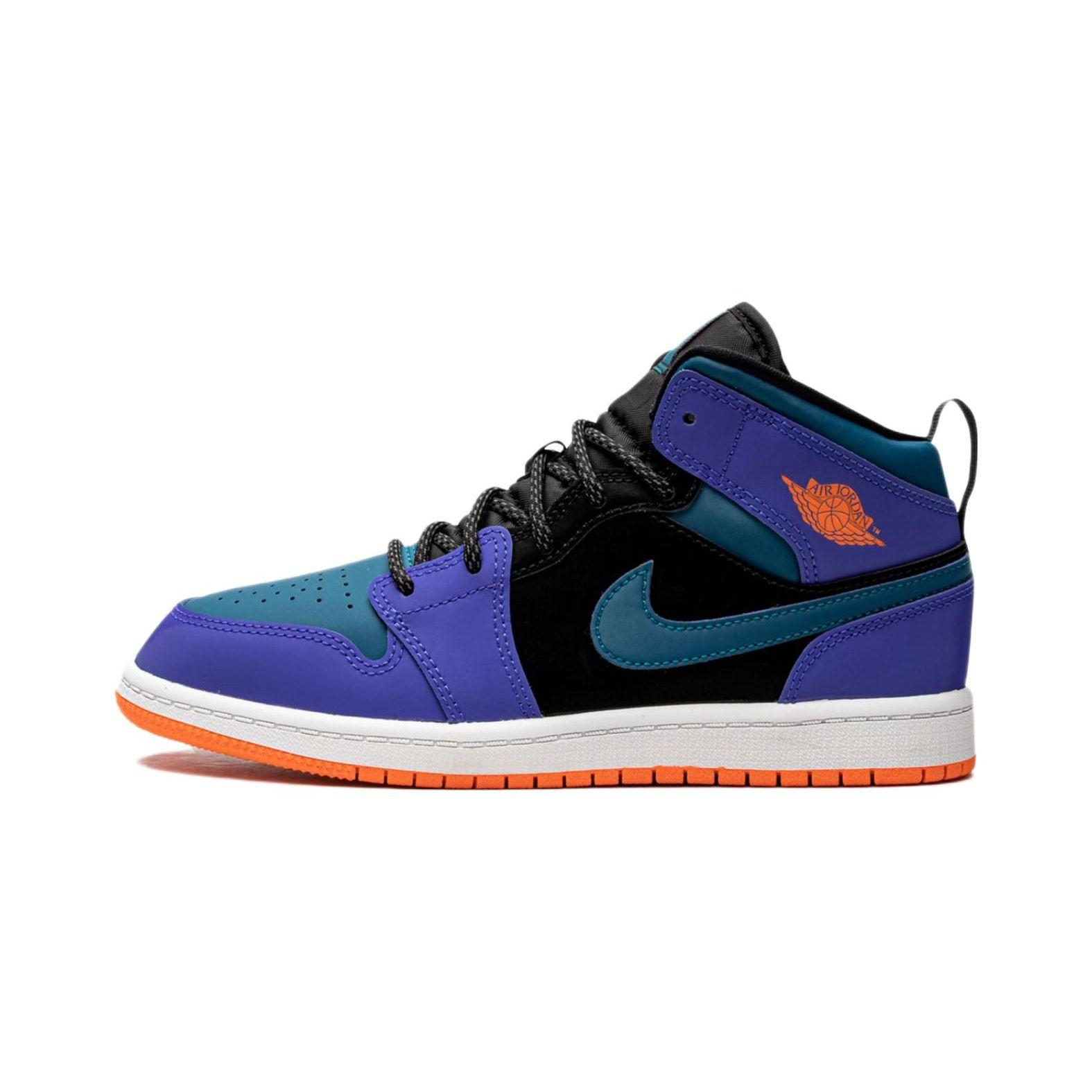 

Кроссовки Air Jordan 1 Mid PS Racer Blue Kids Green-Abyss Black 640734-440
