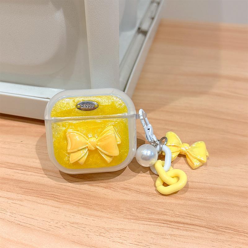 Airpods 3 /4 Generation Bow Pearl Apple Bluetooth Headset Cover For Airpods Pro Epoxy Protective Case