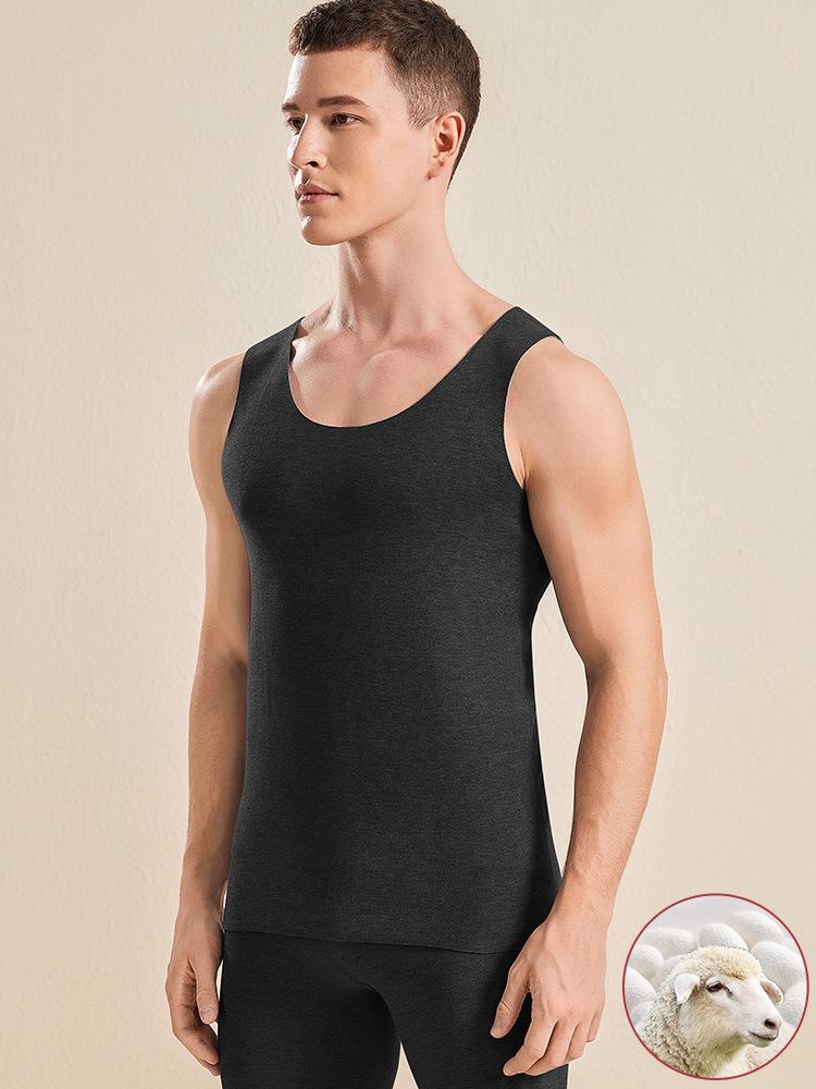 Silk Wool Warm Couple Vests - Men's & Women's Seamless Fleece-lined Base Layer for Autumn/Winter